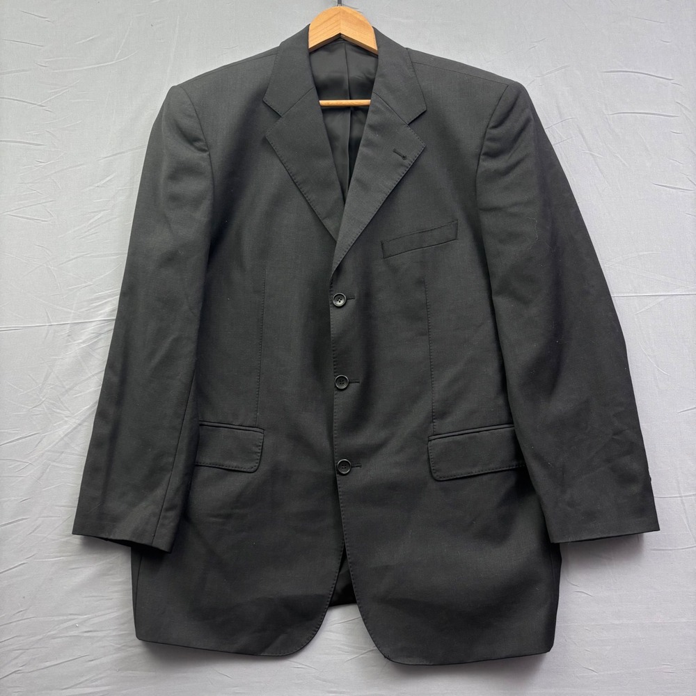 Daniels Paris Mensβ Super 120s Wool 3 Button Blazer Jacket Black Size 56 Drop 6